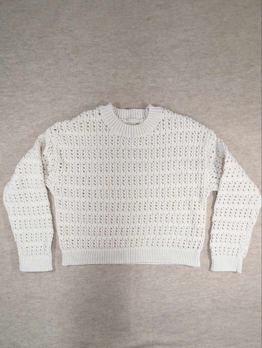 Cream White Open Knit Sweater Universal Thread Boho Casual Cottagecore Neutral